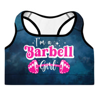 Load image into Gallery viewer, I&#39;m a barbell girl Sports Bra
